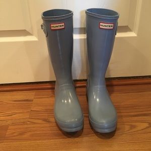 Light blue hunter boots